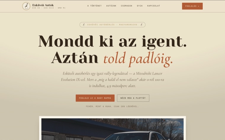 EskuvoiAutok.hu — az új weboldal
