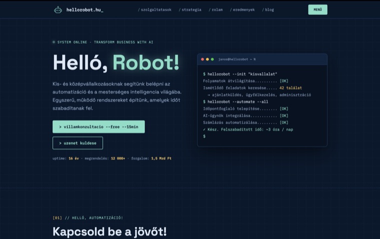 HelloRobot.hu — az új weboldal